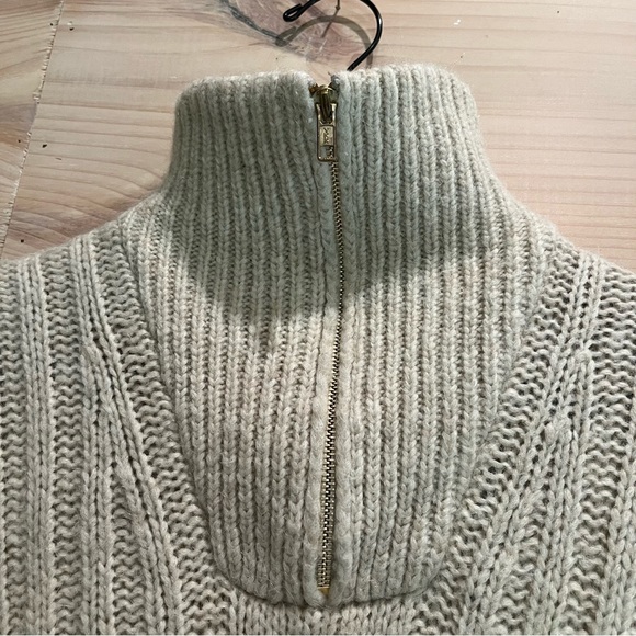 Nanushka Evie Half Zip Wool Cable Knit Wool Blend Sweater Large - Picture 13 of 16